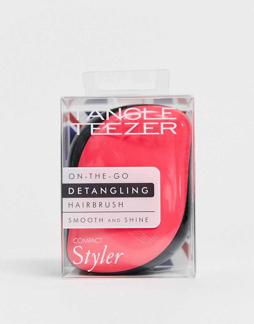 Tangle Teezer - Pink og sort kompakt professional stylingbørste til filtret hår