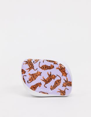 TANGLE TEEZER X SKINNYDIP COMPACT STYLER DETANGLING HAIRBRUSH IN TRENDY TIGER-MULTI
