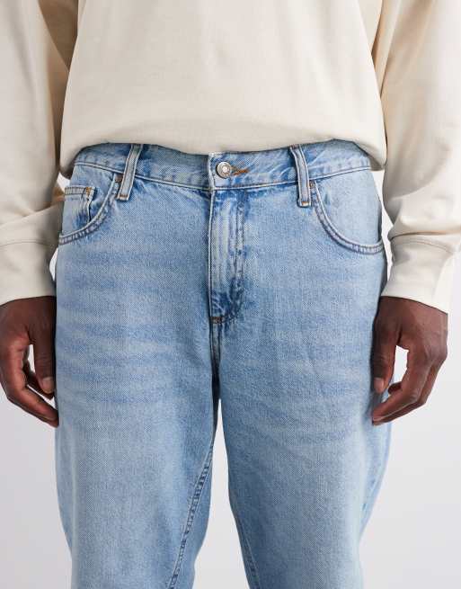 Tapered fit-jeans i let forvasket blå fra ASOS DESIGN, 4 af 6