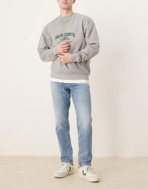 Tapered fit-jeans i medium forvasket blå fra ASOS DESIGN - view 1