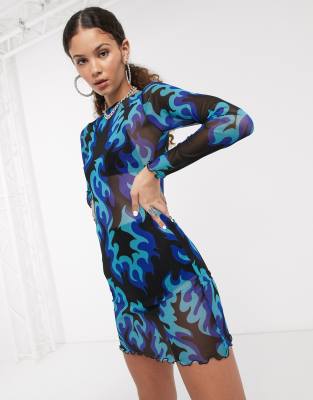 neon blue mini dress