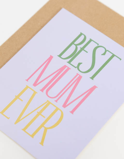 Tarjeta para el Día de la Madre con eslogan "Best mum ever" de TYPO, 2 de 4
