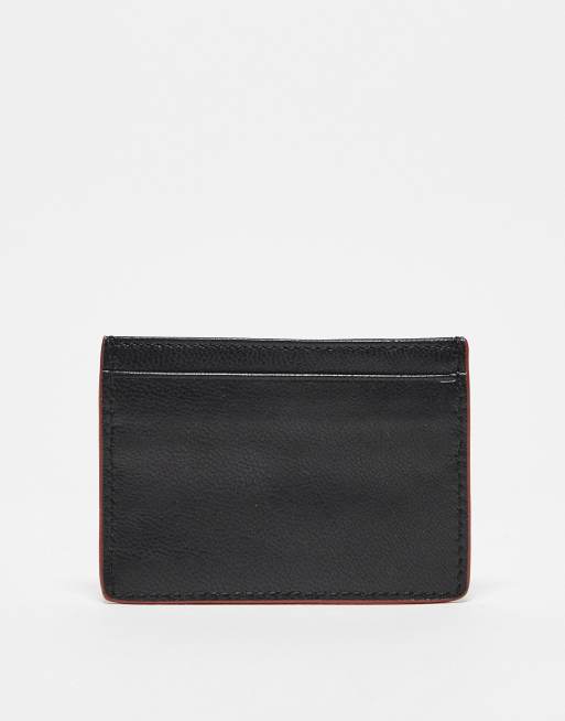 Tarjetero negro con ribetes rojos en contraste de cuero de ASOS DESIGN, 3 de 3