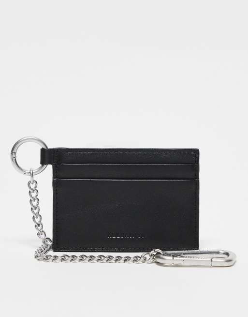 Tarjetero negro de cuero con detalle de cadena Makoto de AllSaints, 3 de 3