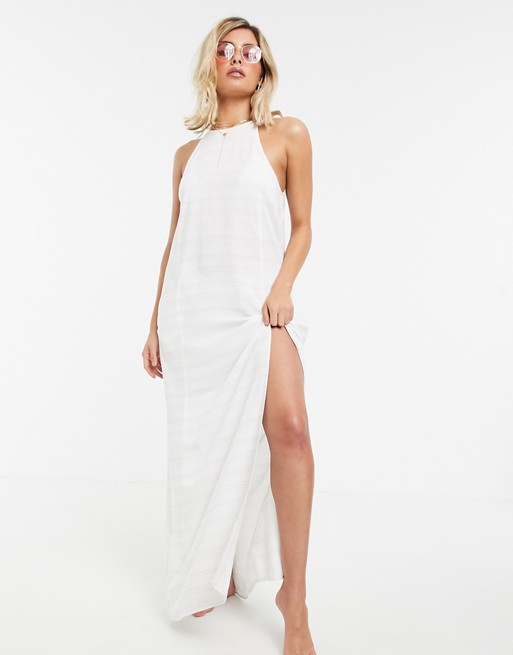 Tavik maxi beach dress in white stripe