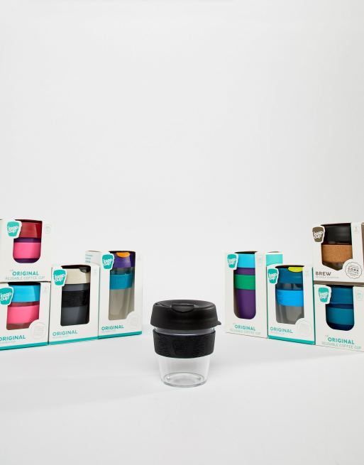 Taza reutilizable de plástico transparente con banda de silicona de 8 onzas Original de KeepCup