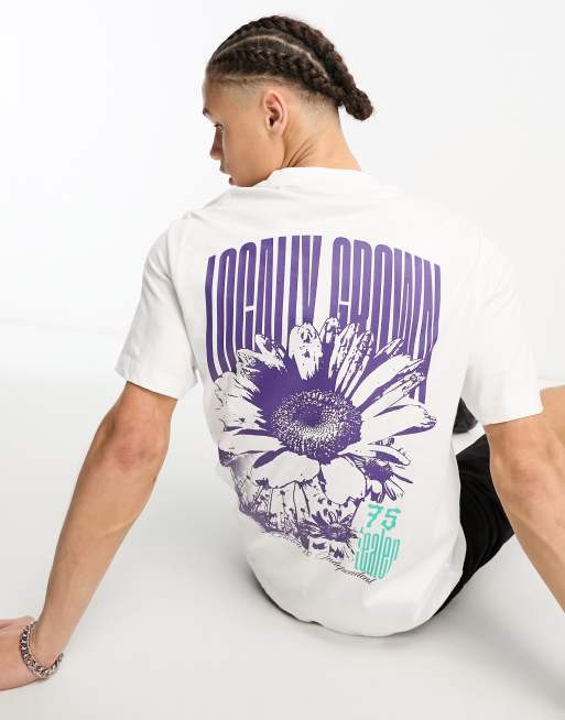 Tealer – Biały T-shirt z motywem kwiatka