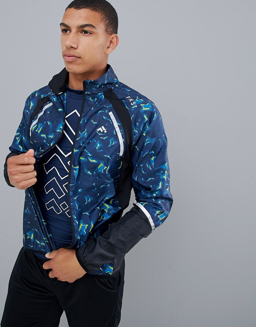 Tech-jakke med allover print fra FIRST-Multifarvet