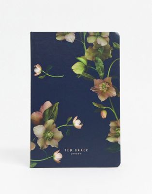Ted Baker - A5 notitieboek met bloemenprint-Zwart