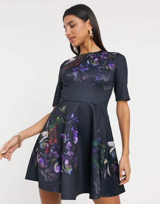 Ted baker navy 2025 dress with flowers