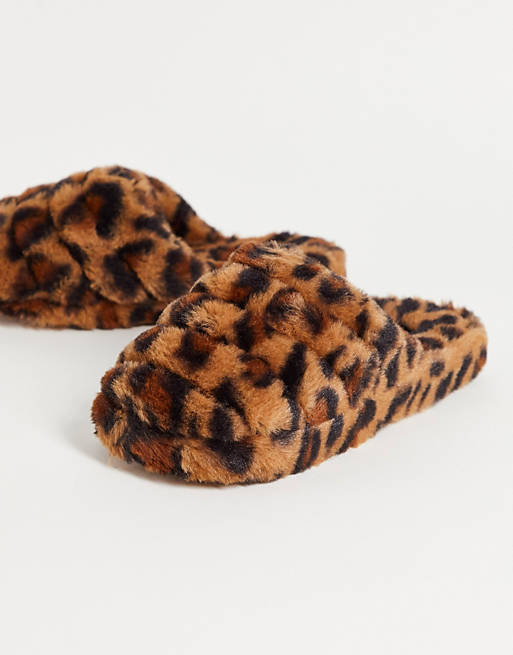 Loungewear Ted Baker Alhana animal print mule slipper in brown 