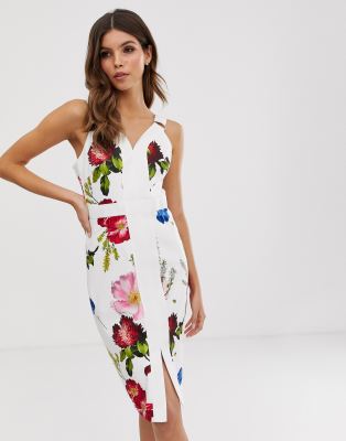 ted baker graceful satin midi dress