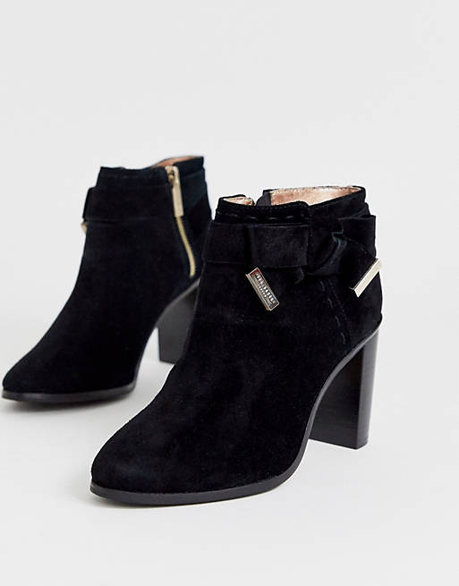 Ted Baker Anaedi suede bow detail heeled ankle boots | ASOS