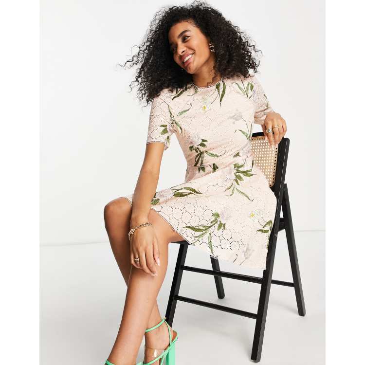 Ted Baker Aralia tiered skater dress in pink ASOS