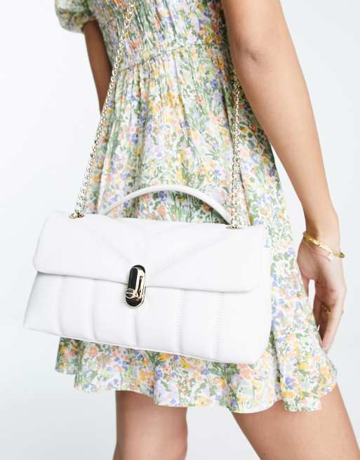 Ted Baker - Ayahli - Borsa da spalla trapuntata imbottita in pelle color avorio
