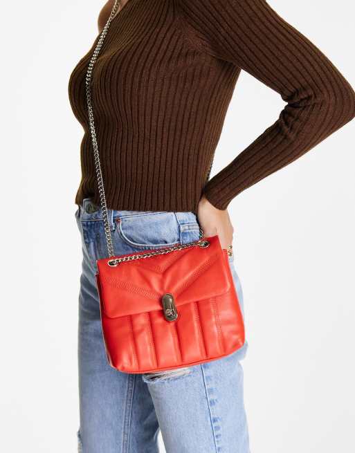 Ted Baker Ayalina leather quilted crossbody bag in red | ASOS