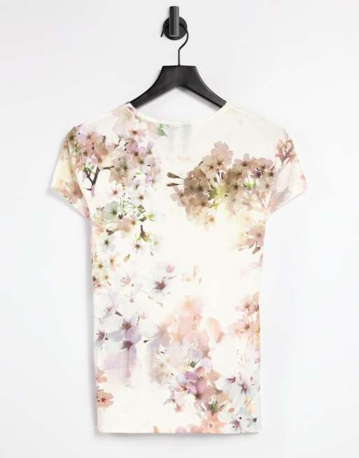 Ted Baker Ayleyc Floral Top In Yellow Asos