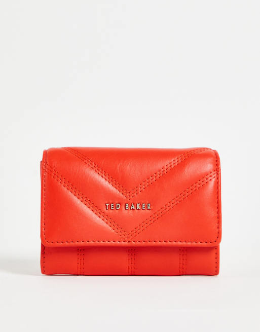 Ted Baker - Ayvill - Petit porte-monnaie rectangulaire en cuir - Rouge