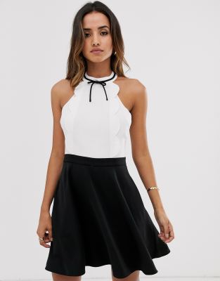 ted baker black scallop dress