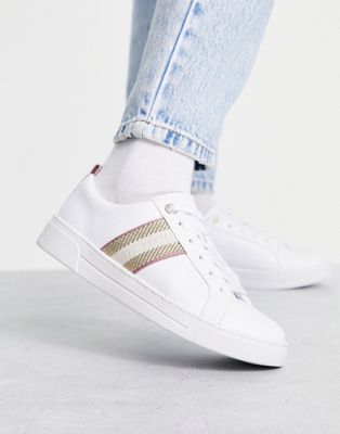 Ted Baker Baily trainers with metallic webbing in white