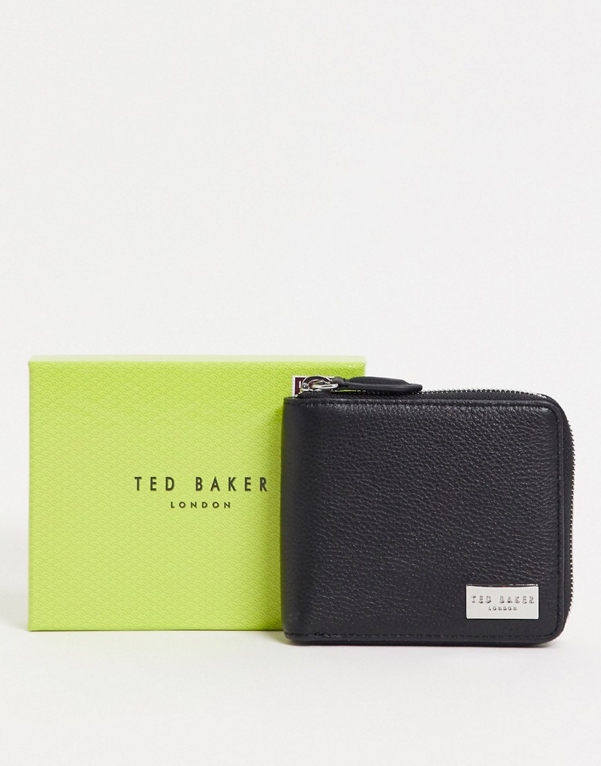 Ted Baker – Baits – Svart plånbok i läder med dragkedja runt om
