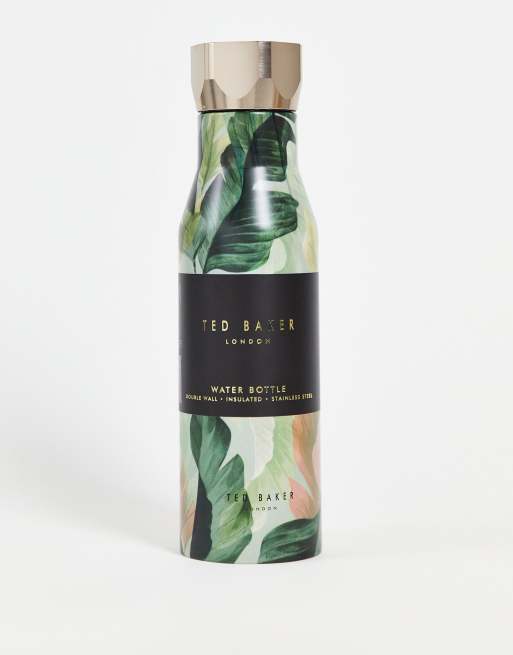 Ted Baker – Botila – Zielona butelka do wody z nadrukiem palm, 425 ml