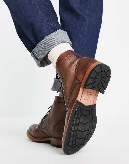 Ted Baker brogue boot in tan | ASOS display picture 2