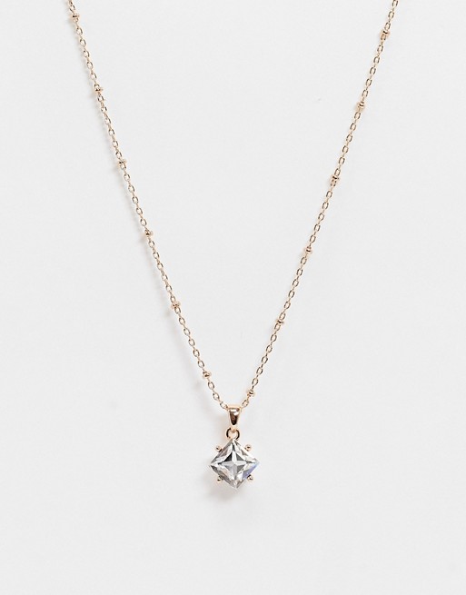Ted Baker Caesha crystal pendant necklace in rose gold
