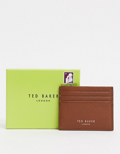 Ted Baker Cascade leather card holder in tan