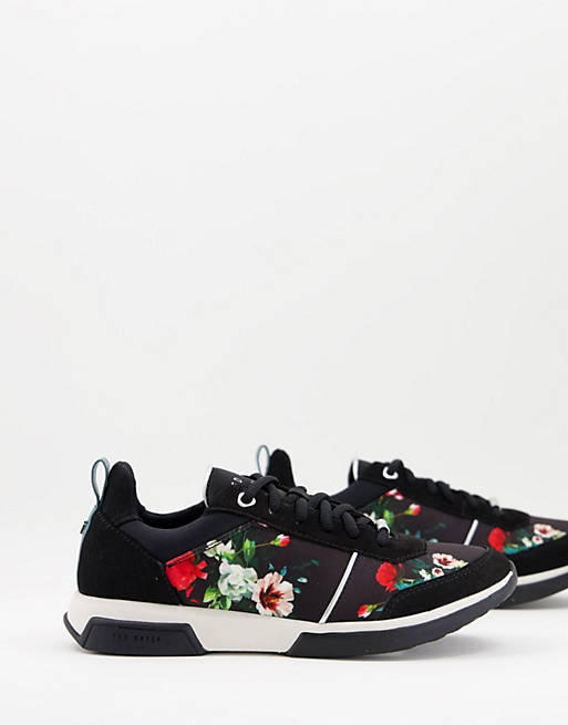 Women Trainers/Ted Baker Ceyuh floral runner trainer in black 