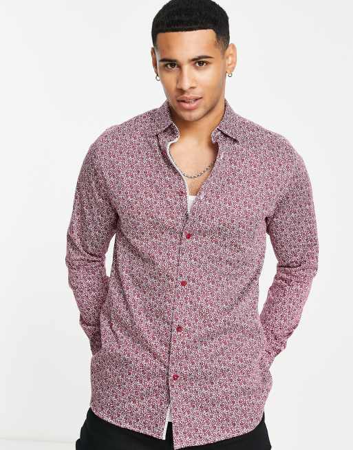 Ted Baker - Chemise manches longues à imprimé à fleurs - Rose, 3 de 4