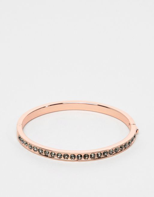 Ted Baker - Clemara - Bracciale rigido a cerniera oro rosa con cristalli