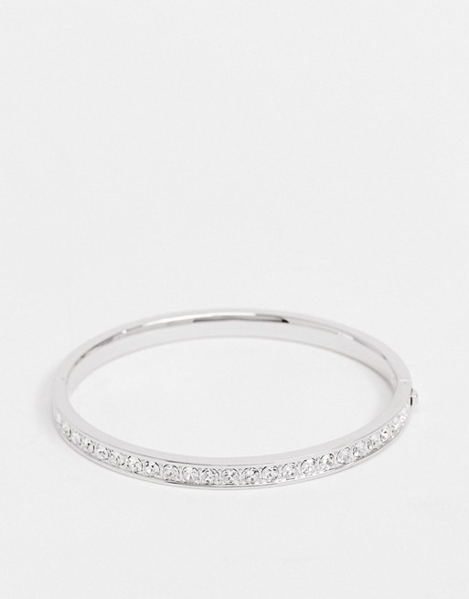 Ted Baker Clemara hinge bangle bracelet in silver and crystal