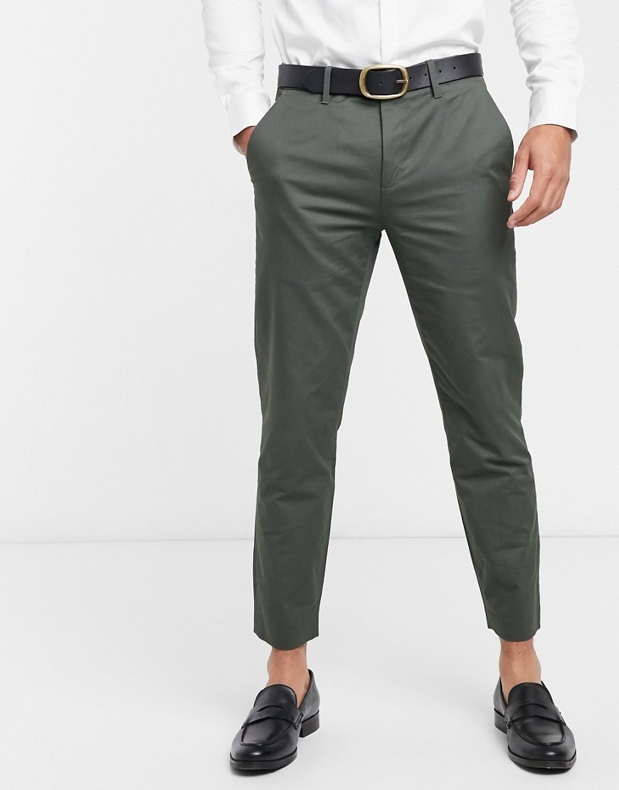 Ted Baker Cliftro Dyed Cotton Cropped Pants-green