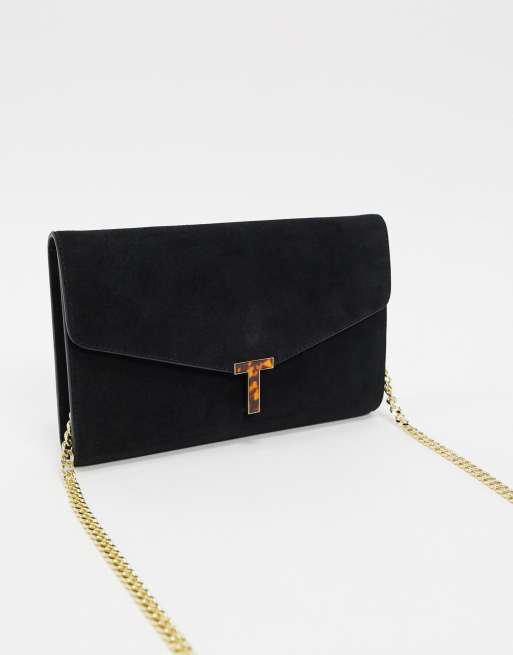 Ted Baker Clutch met tortoise T in zwart