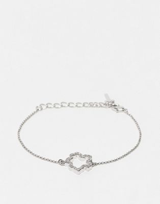 Ted Baker Cresah bracelet in silver with cut out crystal magnolia