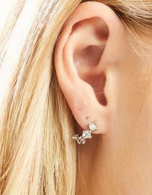 Ted Baker - Cresito - Orecchini a cerchio piccoli color argento con strass