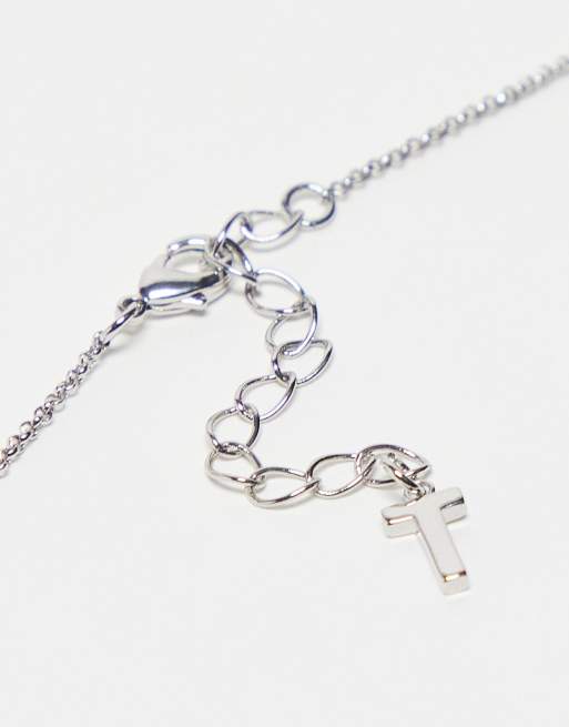 Ted Baker Crishla necklace in silver with cut out magnolia crystal pendant