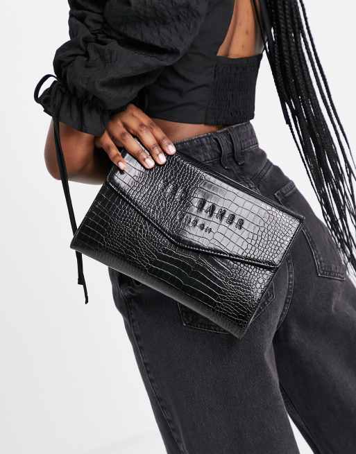 black envelope clutch purse