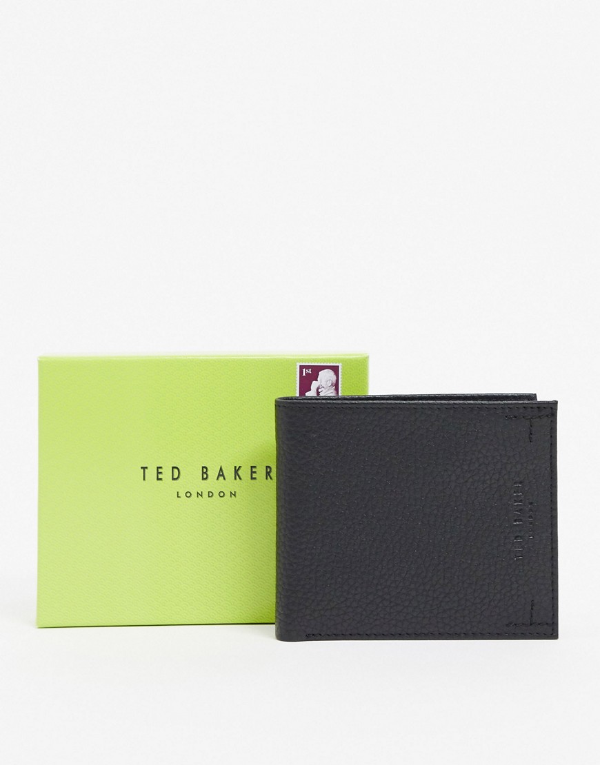 Ted Baker - Curence - Portafoglio a libro nero con fodera a contrasto e protezione da RFID