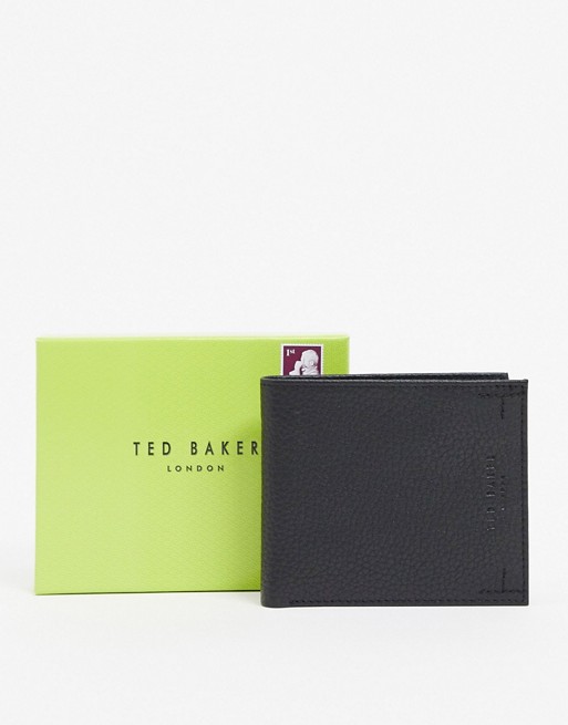 Ted Baker Curence RFID bi-fold wallet with contrast lining in black
