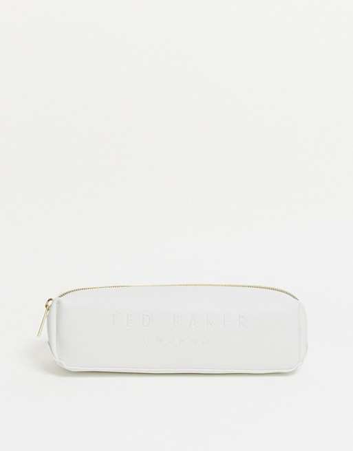 Ted Baker danny saffiano perforated pencil case in ivory