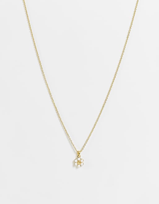 Ted Baker - Darlaa - Ketting met hangertje met madeliefje met pareltjes in goud