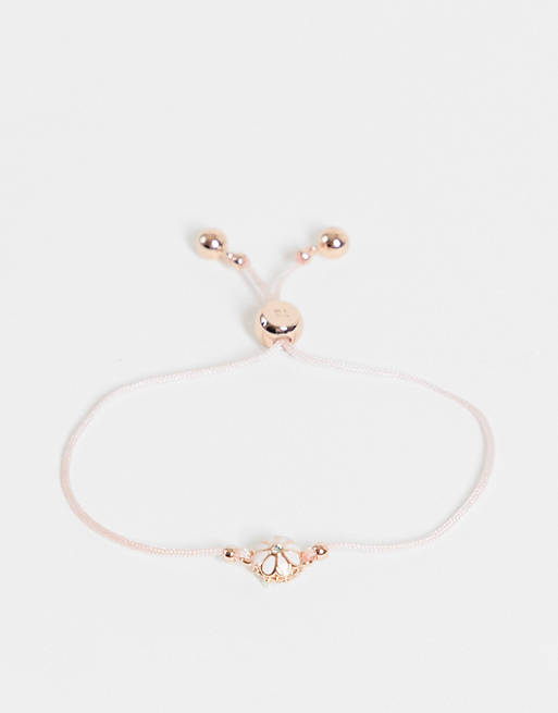 Ted Baker Darsay daisy friendship toggle bracelet in baby pink and rose gold
