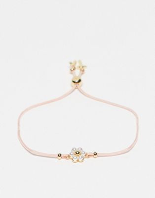Ted Baker Darsela daisy pearl cord bracelet in gold