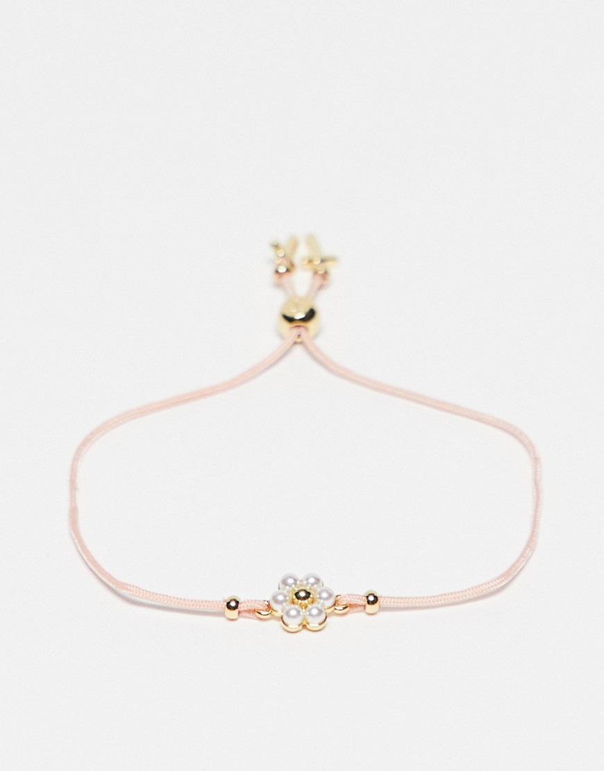 Ted Baker Darsela Daisy Pearl Cord Bracelet In Gold