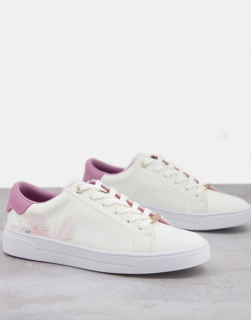 Ted Baker Delylas serendipity satin sneakers in white