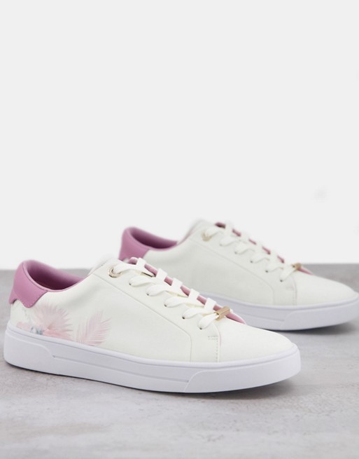 Ted Baker Delylas serendipity satin trainer in white