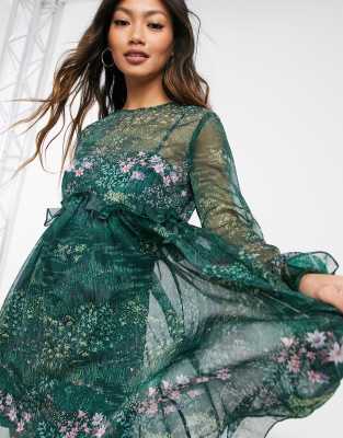 Ted baker outlet green satin dress