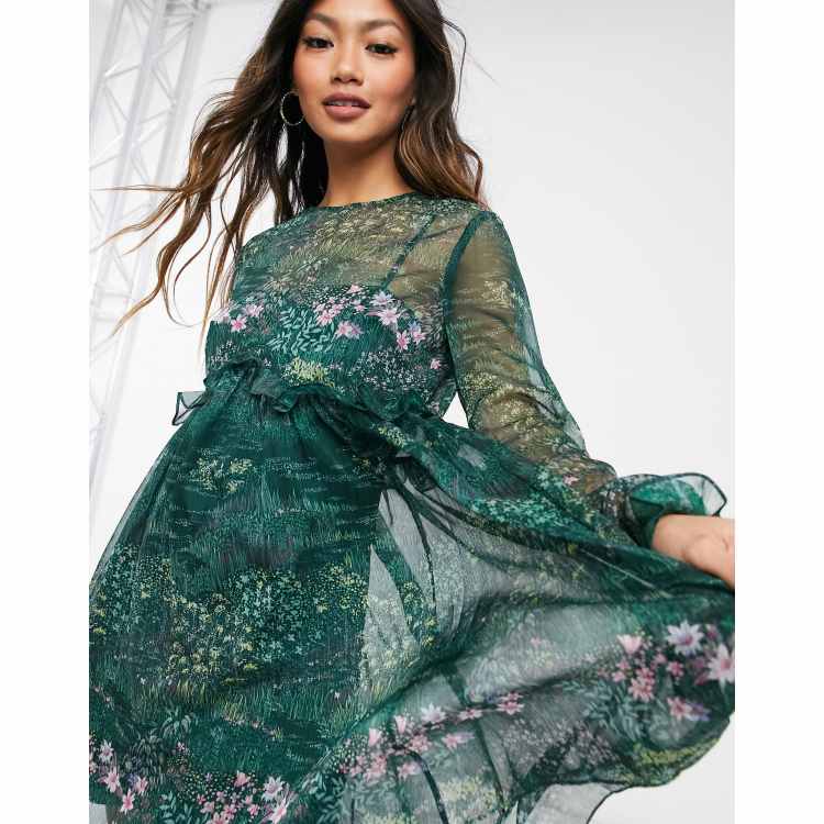 Ted baker best sale green maxi dress